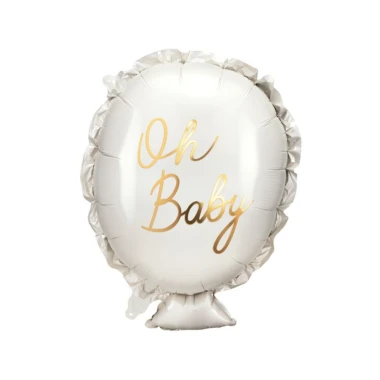 Balon foliowy Poduszka z falbanką, z napisem "Oh Baby"