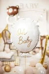 Balon foliowy Poduszka z falbanką, z napisem "Oh Baby"