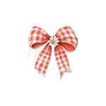 Dekoracja wielkoformatowa KOKARDA W CZERWONĄ KRATKĘ, 65x70cm (Wybierz materiał: PCW 3mm (cięcie po obrysie, wykończenie matowe))