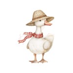 Dekoracja wielkoformatowa GĄSKA W KAPELUSZU, 65x95cm (Wybierz materiał: PCW 3mm (cięcie po obrysie, wykończenie matowe, bez nóżki))