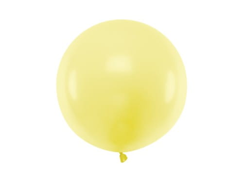 Balon Jumbo 60cm, j. żółty, Pastel Light Yellow | PartyDeco Strong Balloons + HEL (odbiór osobisty, dostawa Kraków)