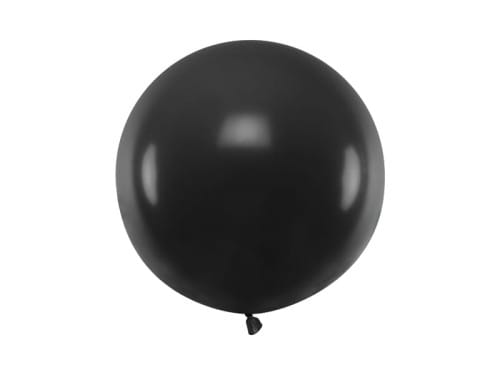 Balon Jumbo 60cm, czarny, Pastel Black | PartyDeco Strong Balloons + HEL (odbiór osobisty, dostawa Kraków)