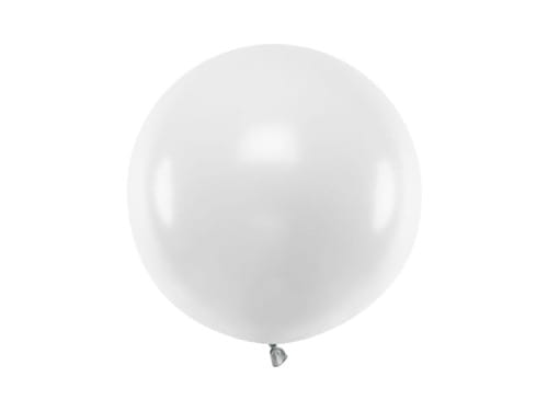 Balon Jumbo 60cm, biały, Pastel Pure White | PartyDeco Strong Balloons + HEL (odbiór osobisty, dostawa Kraków)