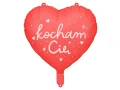 Balon foliowy Serce "Kocham Cię" | WALENTYNKI + HEL (odbiór osobisty, dostawa, Kraków)