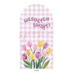 Dekoracja wielkoformatowa ŚCIANKA DO ZDJĘĆ, TULIPANY, WIELKANOC, 95x190cm (Wybierz materiał: karton 5W EB + nóżka (cięcie do linii prostej u dołu, wykończenie laminatem, nóżka na odwrocie))