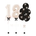 Zestaw balonów z helem, Osiemnastka, BEIGE AND BLACK (odbiór osobisty, dostawa, Kraków)