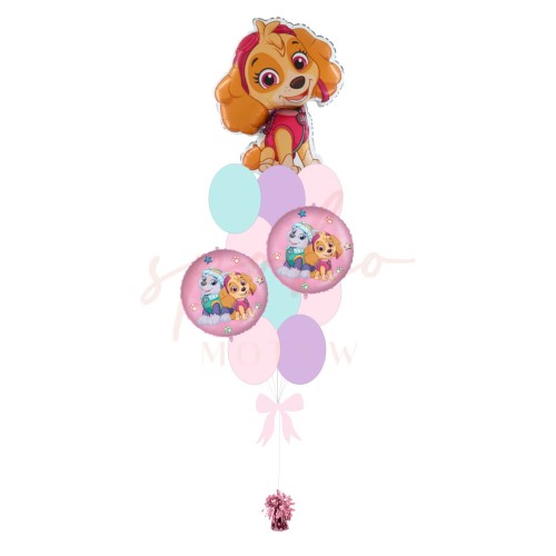 Balonowy bukiet z helem, Urodziny, PSI PATROL SKYE (odbiór osobisty, dostawa, Kraków)