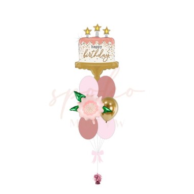 Balonowy bukiet z helem, Urodziny, TORT (odbiór osobisty, dostawa, Kraków)