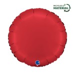 Balon foliowy Satin Rubin Red, okrągły, czerwony