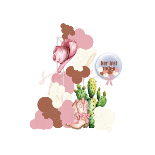 Balonowa girlanda na stelażu, Wieczór Panieński, HER LAST RODEO (montaż, Kraków)