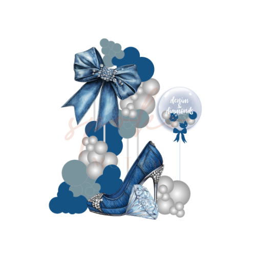 Balonowa girlanda na stelażu, Wieczór Panieński, DENIM AND DIAMONDS (montaż, Kraków)