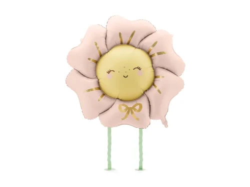 Balon foliowy Kwiatek, rumiany różowy, chodzący + HEL (odbiór osobisty, dostawa, Kraków)