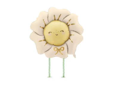 Balon foliowy Kwiatek, jasny beżowy, chodzący + HEL (odbiór osobisty, dostawa, Kraków)