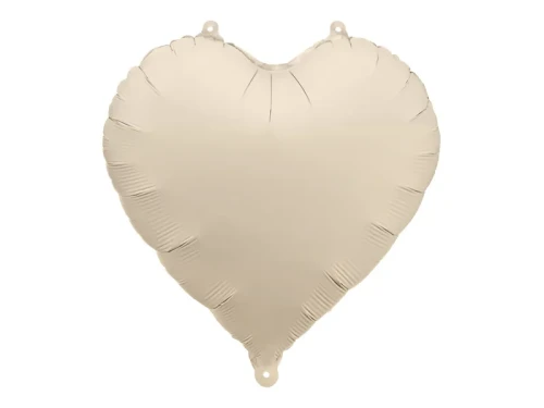 Balon foliowy Serce, beżowy + HEL (odbiór osobisty, dostawa, Kraków)