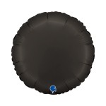 Balon foliowy Satin Fume Black, okrągły, czarny