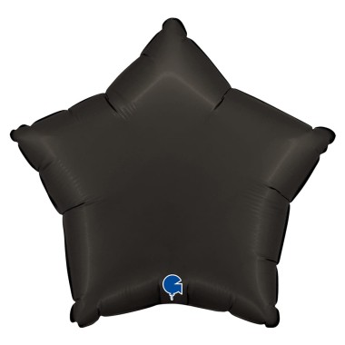 Balon foliowy Satin Fume Black, gwiazdka, czarny  + HEL (odbiór osobisty, dostawa, Kraków)