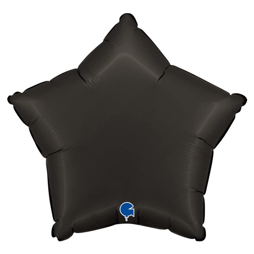 Balon foliowy Satin Fume Black, gwiazdka, czarny + HEL (odbiór osobisty, dostawa, Kraków)