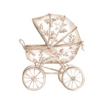 Dekoracja wielkoformatowa WÓZEK, TOILE DE JOUY, beżowy, 81x95cm (Wybierz materiał: PCW 3mm (cięcie po obrysie, wykończenie matowe, bez nóżki))