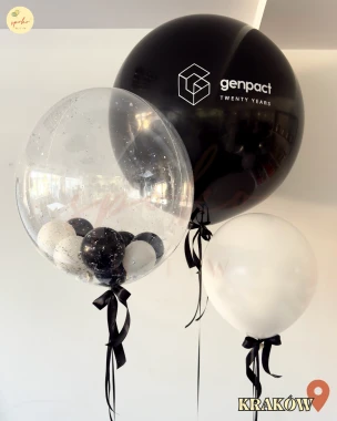 Zestaw balonów z helem, Event Firmowy, CRYSTAL SHADOW (odbiór osobisty, dostawa, Kraków)