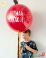 Personalizowany balon double bubble, JABŁKO, DZIEŃ NAUCZYCIELA (odbiór osobisty, dostawa, Kraków)