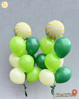 Zestaw balonów z helem, Event Firmowy, LIME AND GREEN (odbiór osobisty, dostawa, Kraków)