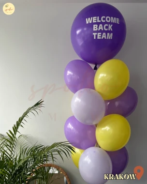 Balonowy bukiet z helem, Event Firmowy, PURPLE AND YELLOW (odbiór osobisty, dostawa, Kraków)