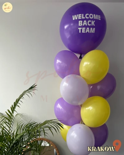 Balonowy bukiet z helem, Event Firmowy, PURPLE AND YELLOW (odbiór osobisty, dostawa, Kraków)