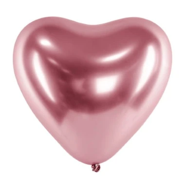 Balony 30cm, Serca, Glossy, różowe złoto, 1szt. | PartyDeco Glossy Balloons + HEL (odbiór osobisty, dostawa, Kraków)