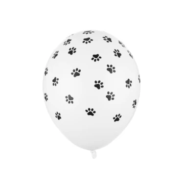 Balony 30cm, Łapki, biały, 1szt. | PartyDeco Strong Balloons + HEL (odbiór osobisty, dostawa, Kraków)