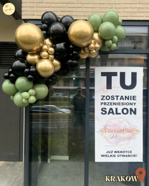 Balonowa girlanda 2mb, Otwarcie Lokalu, ELEGANT GREEN (montaż, Kraków)