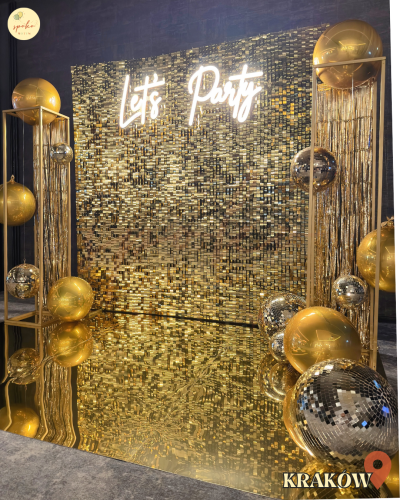 Balonowa ścianka do zdjęć, Event, GOLD (montaż, Kraków)