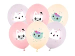 Balony lateksowe 30cm, Koci Domek Gabi, mix 6szt.