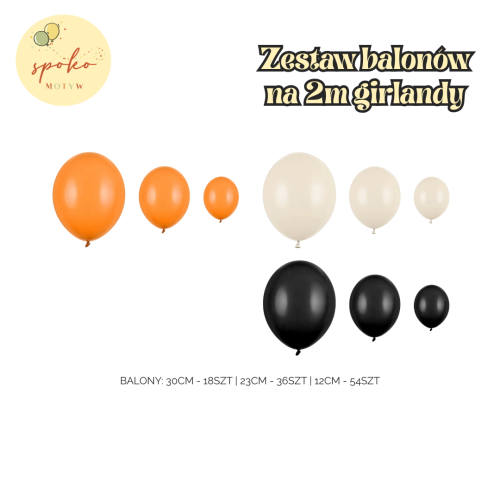Zestaw balonów na 2m balonowej girlandy, LITTLE PUMPKIN