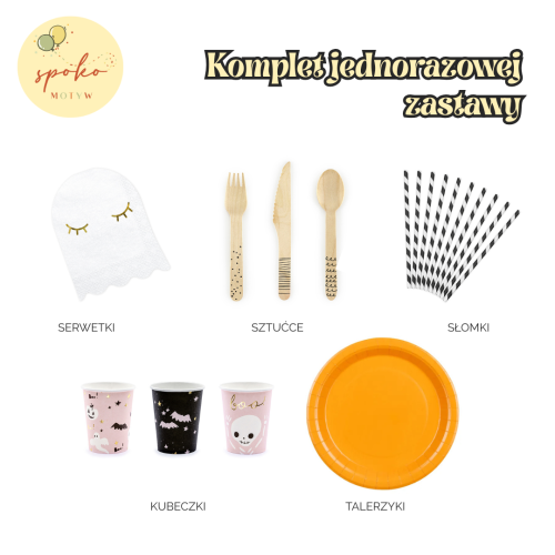 HALLOWEEN - komplet jednorazowej zastawy | LITTLE PUMPKIN