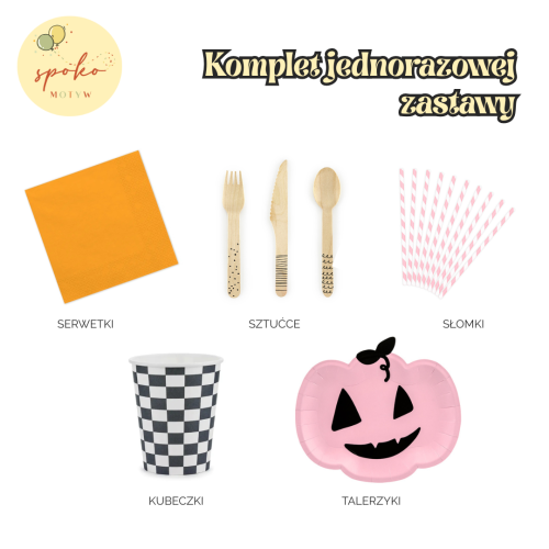 HALLOWEEN - komplet jednorazowej zastawy | LITTLE PUMPKIN