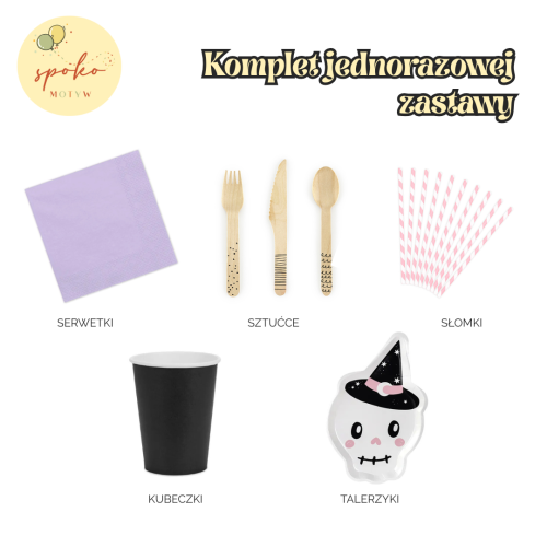 HALLOWEEN - komplet jednorazowej zastawy | SPOOKY FRIENDS