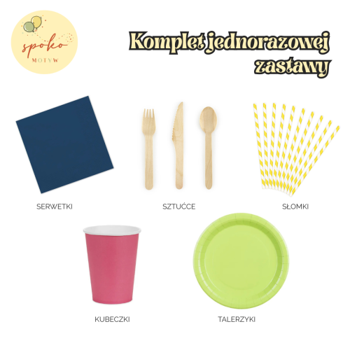 LAMA - komplet jednorazowej zastawy na 6 osób