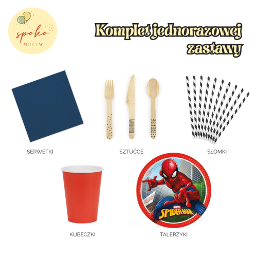 SPIDERMAN - komplet jednorazowej zastawy na 6 osób