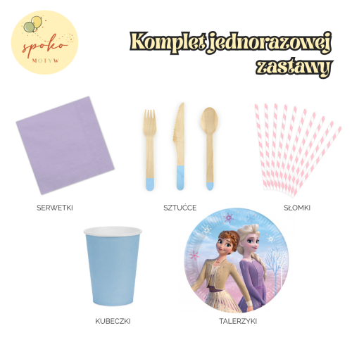 KRAINA LODU - komplet jednorazowej zastawy na 6 osób
