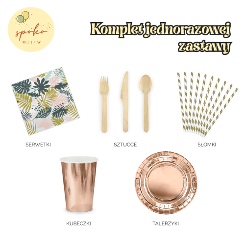 DŻUNGLA - komplet jednorazowej zastawy na 6 osób