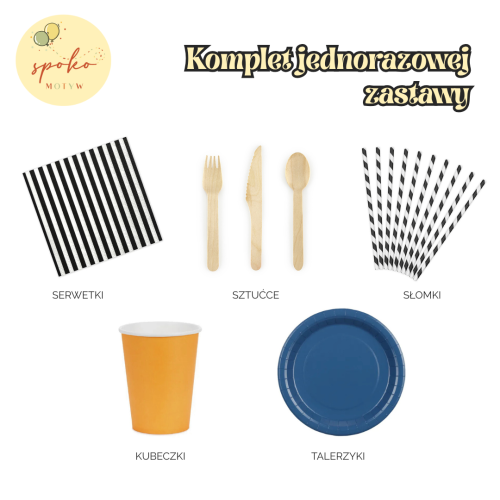 POLICJA - komplet jednorazowej zastawy na 6 osób