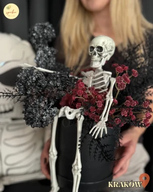 Flowerbox na Halloween, SZKIELET (odbiór osobisty, dostawa, Kraków)