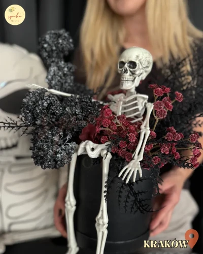 Flowerbox M na Halloween, SZKIELET (odbiór osobisty, dostawa, Kraków).webp