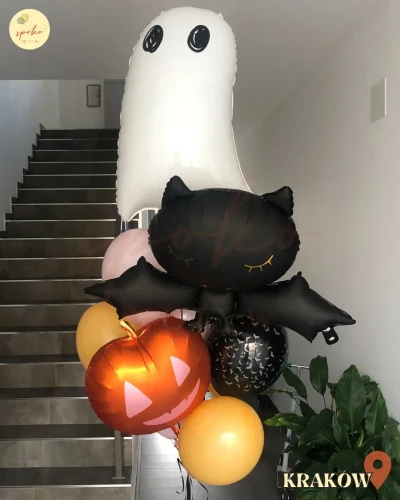 Balonowy bukiet z helem, HALLOWEEN (odbiór osobisty, dostawa, Kraków)