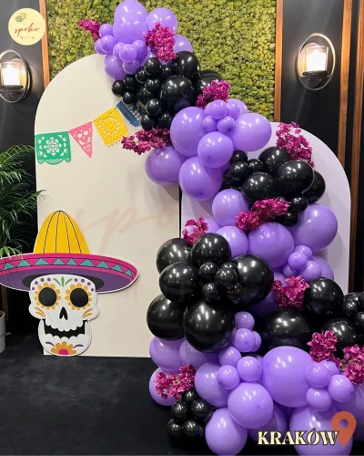 Balonowa ścianka do zdjęć, Halloween, DIA DE LOS MUERTOS (montaż, Kraków)