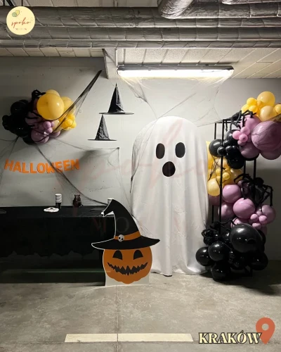 Balonowa ścianka do zdjęć, Halloween, SPOOKY FRIENDS (montaż, Kraków)