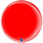 Balon foliowy kula, Globe Red 4D, czerwony