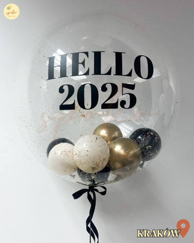 Balon Bubble z helem, Sylwester, MIDNIGHT (odbiór osobisty, dostawa, Kraków)