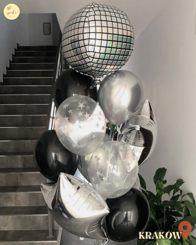 Balonowy bukiet z helem MEDIUM, Sylwester, DISCO (odbiór osobisty, dostawa, Kraków)