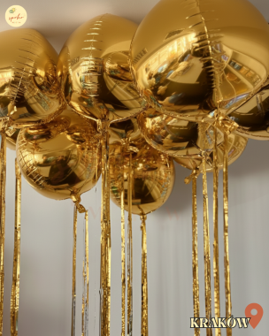 Balony z helem pod sufit, Sylwester, GOLD, 6szt. (odbiór osobisty, dostawa, Kraków)